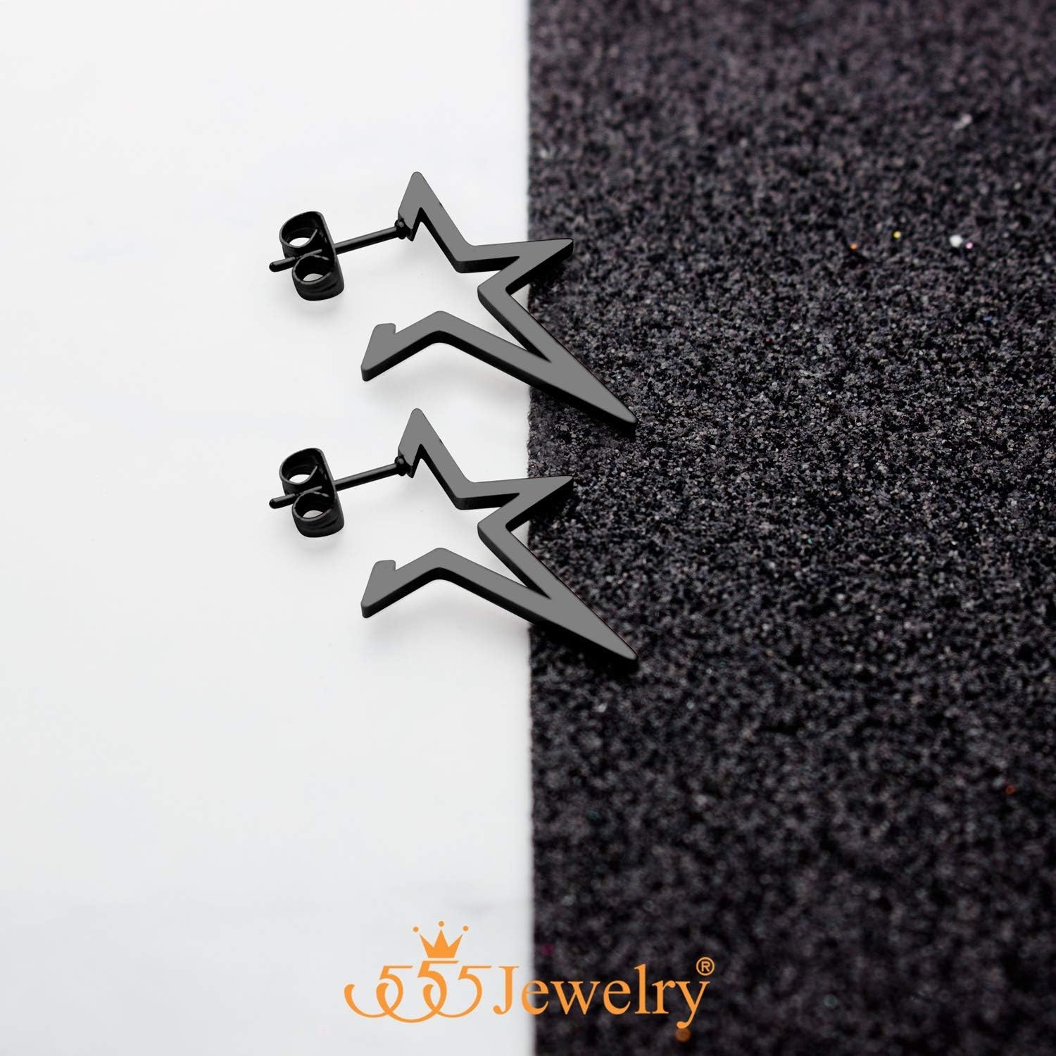 image:image555Jewelry Nickel Free Edgy Open Shooting Star Stud Hoop Earrings for Ladies amp WomenBlack
