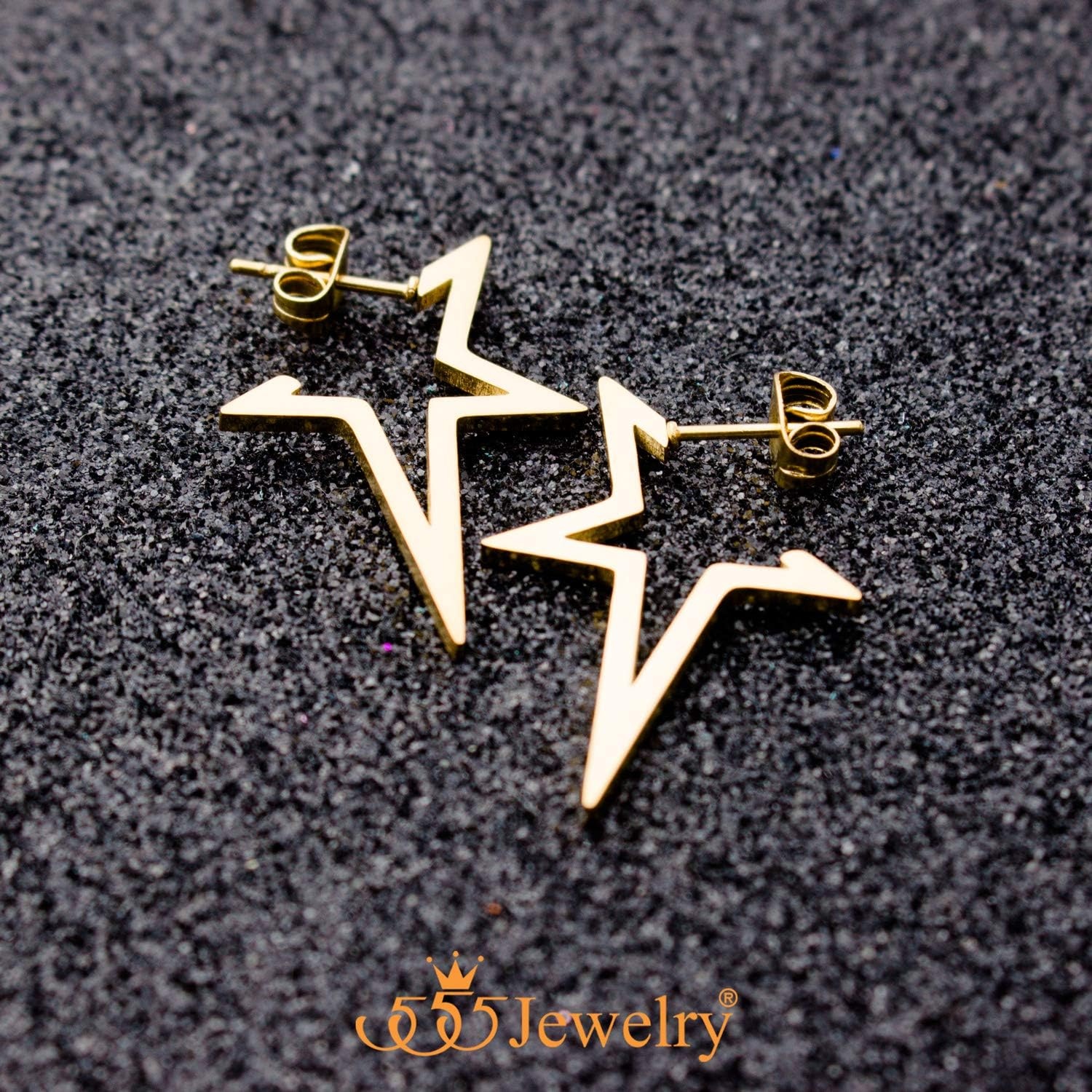 image:image555Jewelry Nickel Free Edgy Open Shooting Star Stud Hoop Earrings for Ladies amp WomenGold
