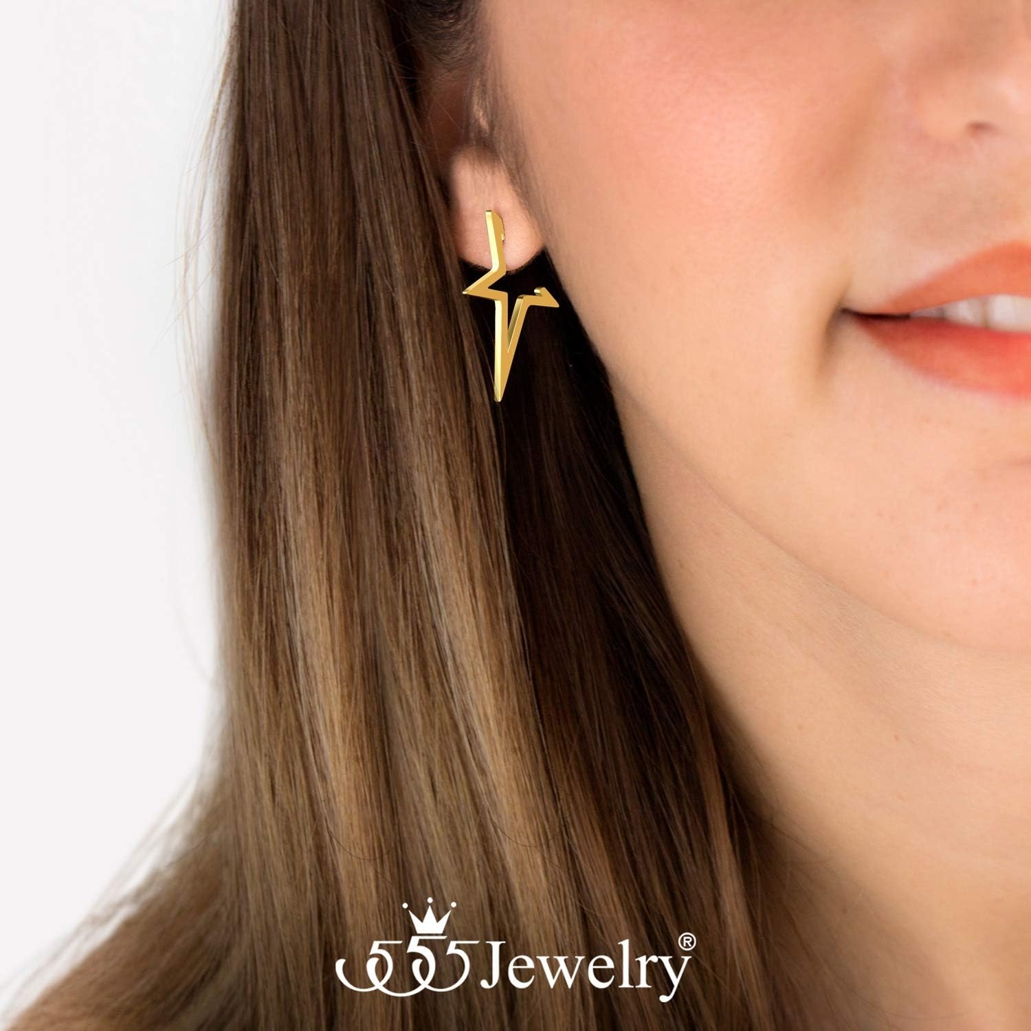 image:image555Jewelry Nickel Free Edgy Open Shooting Star Stud Hoop Earrings for Ladies amp WomenGold