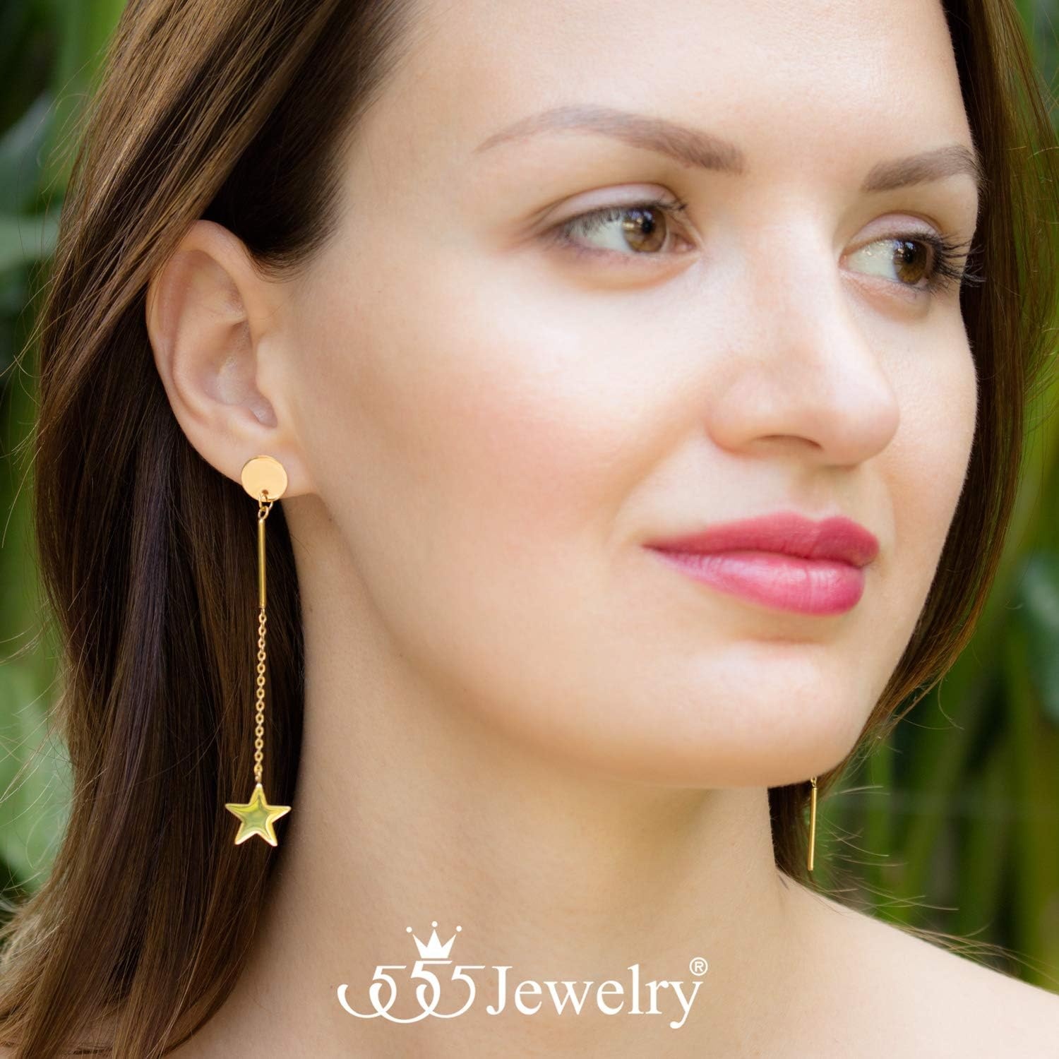 image:image555Jewelry Stainless Steel Dangle Drop Star Tassel Earrings for Women amp LadiesGold