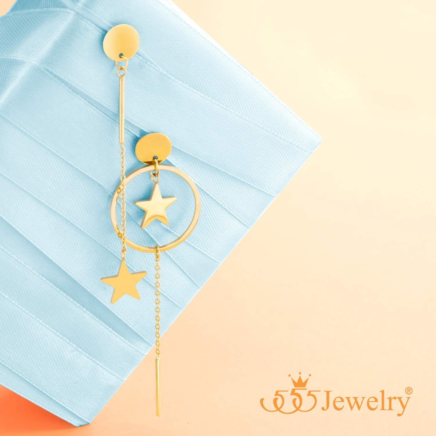 image:image555Jewelry Stainless Steel Dangle Drop Star Tassel Earrings for Women amp LadiesGold