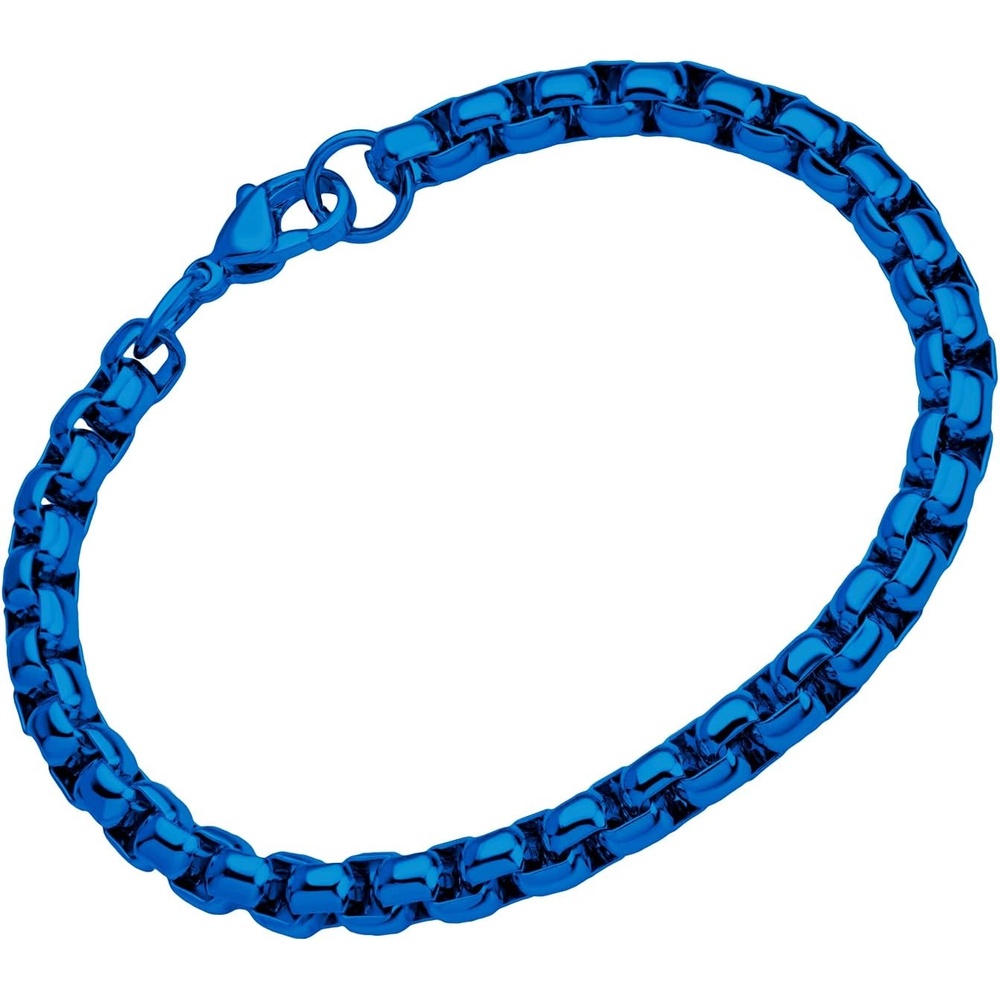 image:image555Jewelry 5mm Stainless Steel Box Chain Bracelet for Men amp Women 65 to 9 InchBlue