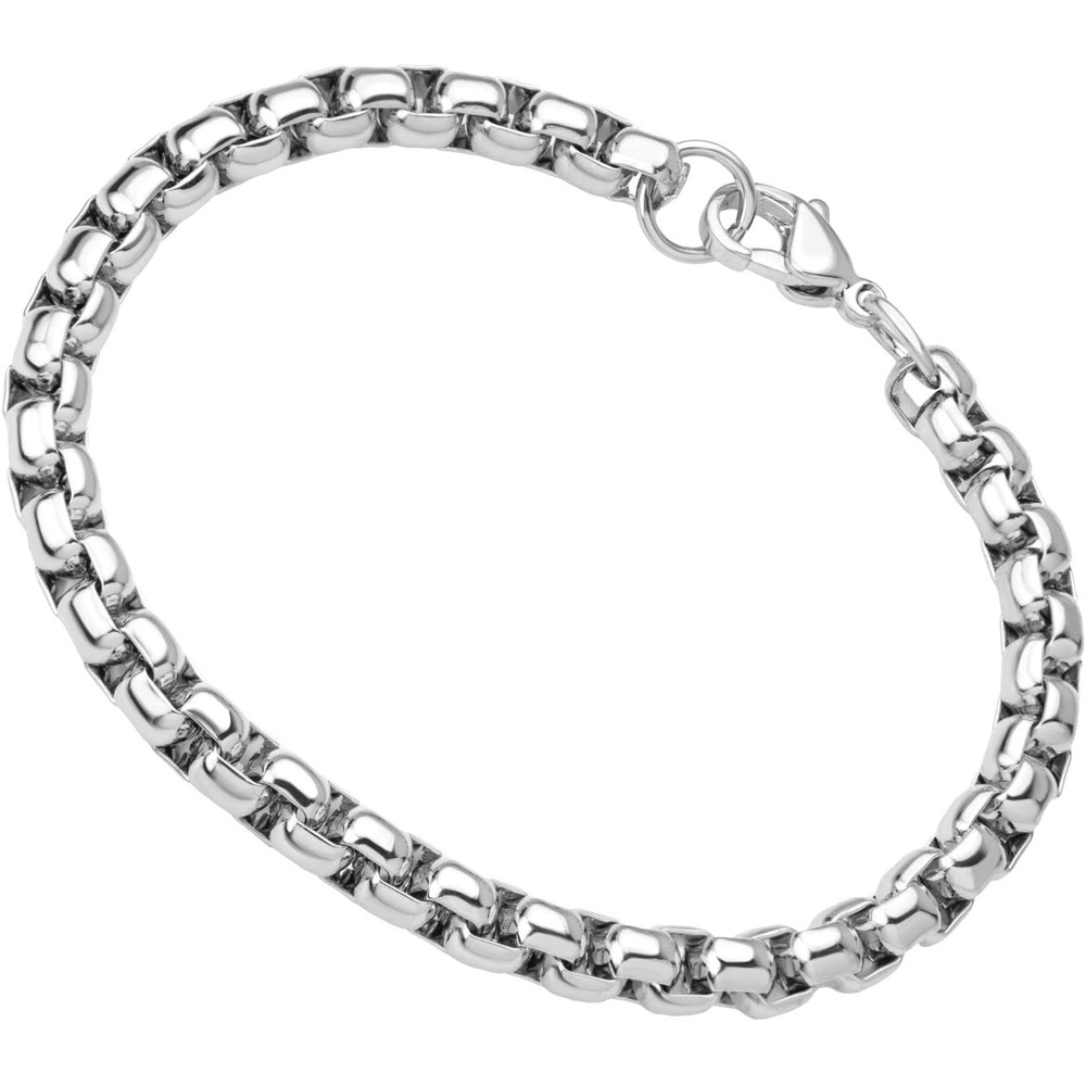 image:image555Jewelry 5mm Stainless Steel Box Chain Bracelet for Men amp Women 65 to 9 InchSilver