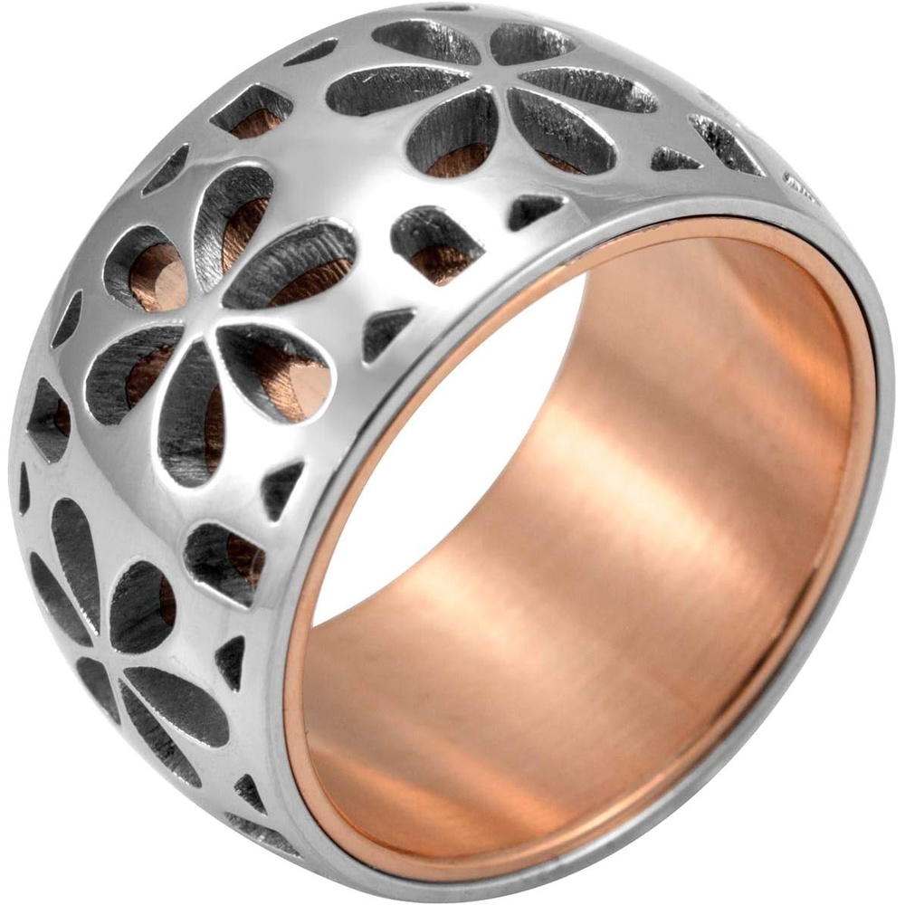 image:image555Jewelry Stainless Steel Daisy Flowers Full Bloom Memorable Band RingPink Rose Gold