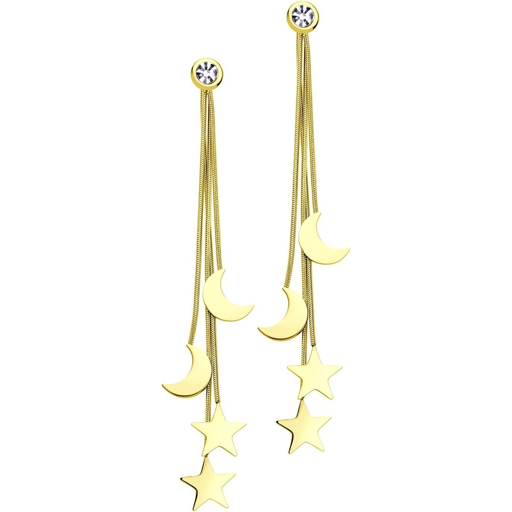 image:image555Jewelry Stainless Steel Dangle Drop Long Celestial Moon amp Star Earrings for WomenGold