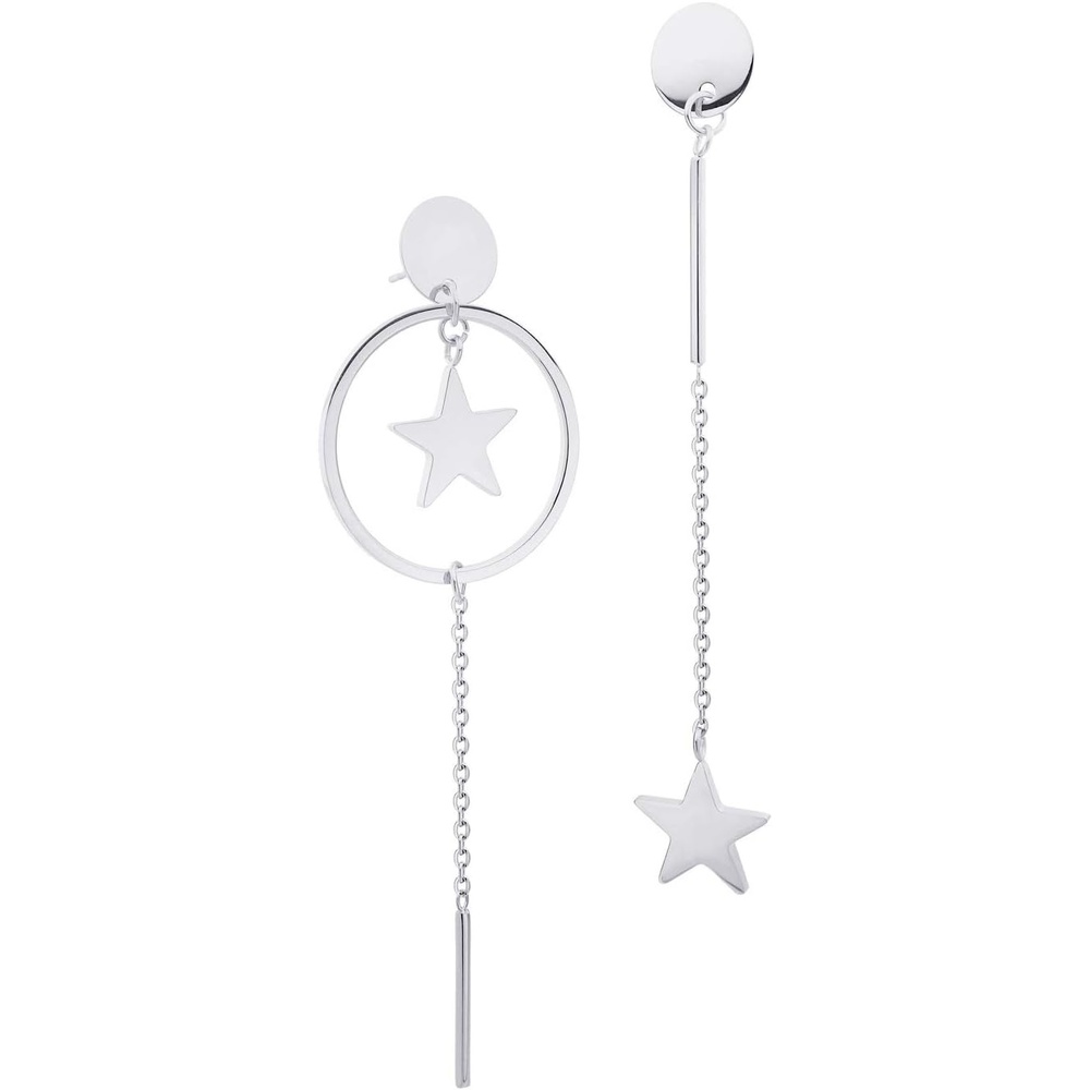 image:image555Jewelry Stainless Steel Dangle Drop Star Tassel Earrings for Women amp LadiesSilver