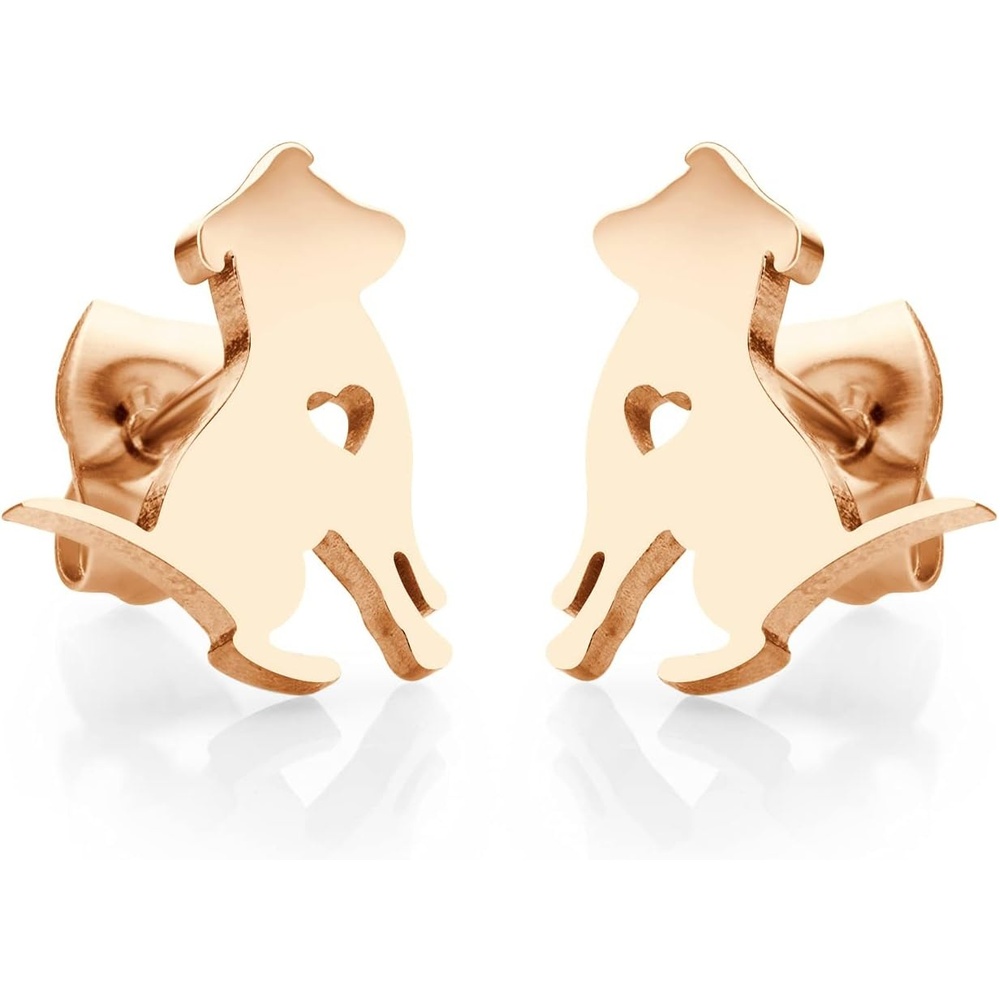 image:image555Jewelry Stainless Steel Small Tiny Puppy Dog Stud Earrings for WomenHypoallergenic Miniature Dog EarringRose Gold