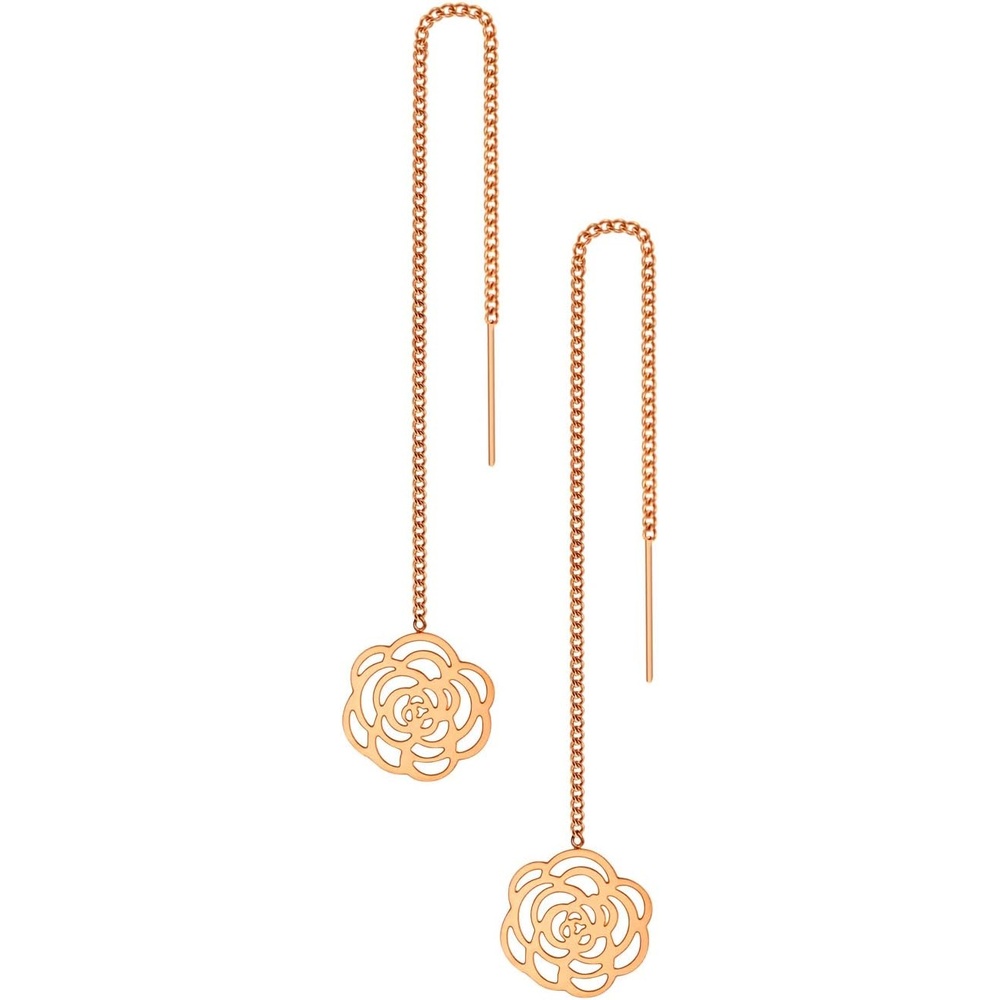 image:image555Jewelry Womens Long Dangle Drop Dainty Flower Threader String EarringsPink Rose Gold