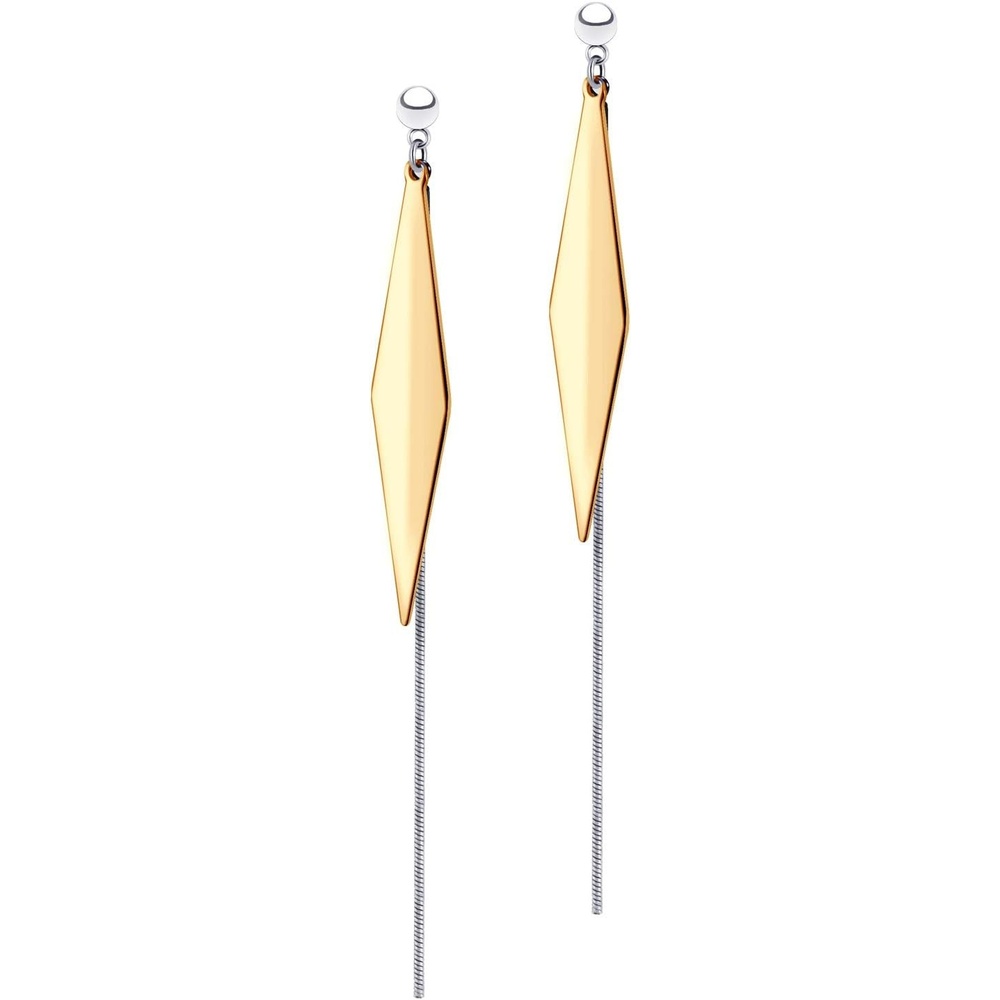 image:image555Jewelry Womens Stainless Steel Diamond Shaped Edgy Statement Dangle EarringsPink Rose Gold