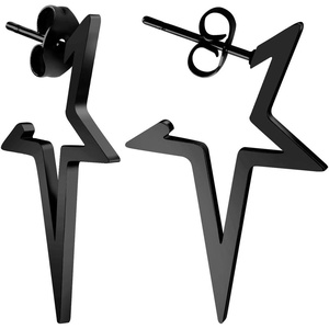 image:image555Jewelry Nickel Free Edgy Open Shooting Star Stud Hoop Earrings for Ladies amp WomenBlack