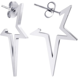 image:image555Jewelry Nickel Free Edgy Open Shooting Star Stud Hoop Earrings for Ladies amp WomenSilver