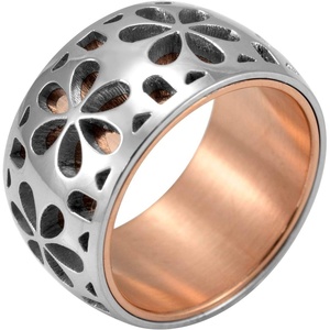 image:image555Jewelry Stainless Steel Daisy Flowers Full Bloom Memorable Band RingPink Rose Gold