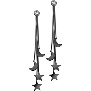 image:image555Jewelry Stainless Steel Dangle Drop Long Celestial Moon amp Star Earrings for WomenBlack