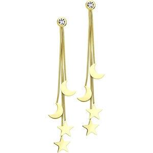 image:image555Jewelry Stainless Steel Dangle Drop Long Celestial Moon amp Star Earrings for WomenGold