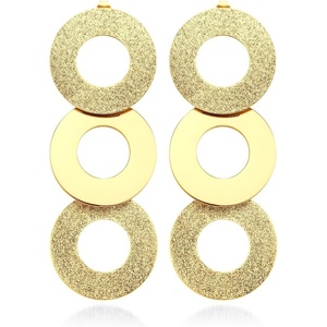image:image555Jewelry Stainless Steel Dangle Round Hollow Disc Statement Earrings for WomenGold