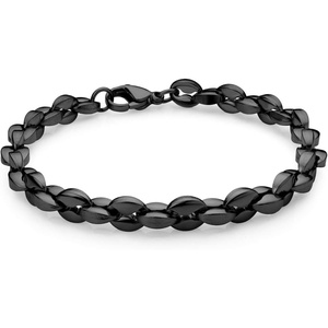 image:image555Jewelry Stainless Steel Hollow Coffee Bean Unisex Link Chain Bangle BraceletBlack