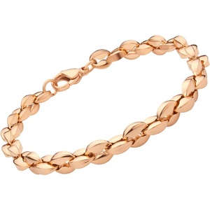 image:image555Jewelry Stainless Steel Hollow Coffee Bean Unisex Link Chain Bangle BraceletRose Gold