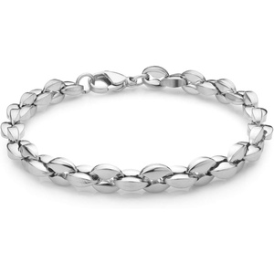 image:image555Jewelry Stainless Steel Hollow Coffee Bean Unisex Link Chain Bangle BraceletSilver