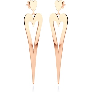 image:image555Jewelry Stainless Steel Long Stretched Dangle Heart Earrings for Women amp LadiesRose Gold