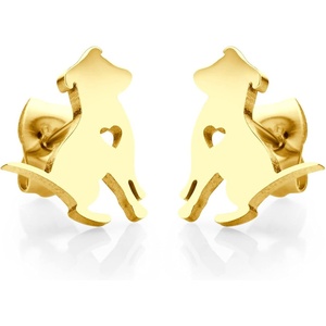 image:image555Jewelry Stainless Steel Small Tiny Puppy Dog Stud Earrings for WomenHypoallergenic Miniature Dog EarringGold