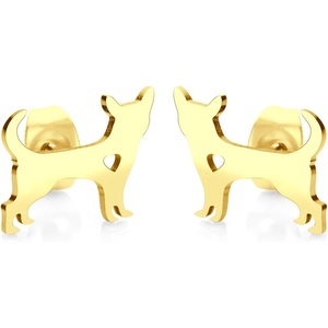 image:image555Jewelry Stainless Steel Small Tiny Puppy Dog Stud Earrings for WomenHypoallergenic Miniature Dog EarringStyle 2Gold