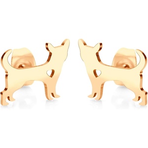 image:image555Jewelry Stainless Steel Small Tiny Puppy Dog Stud Earrings for WomenHypoallergenic Miniature Dog EarringStyle 2Rose Gold