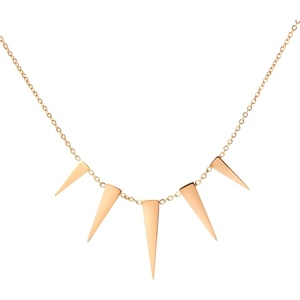image:image555Jewelry Womens Figaro Chain Stainless Steel Spiky Triangle Pendant NecklacePink Rose Gold