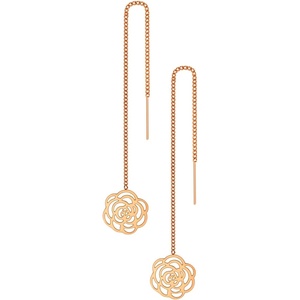 image:image555Jewelry Womens Long Dangle Drop Dainty Flower Threader String EarringsPink Rose Gold