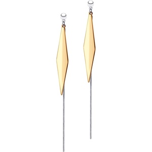 image:image555Jewelry Womens Stainless Steel Diamond Shaped Edgy Statement Dangle EarringsPink Rose Gold