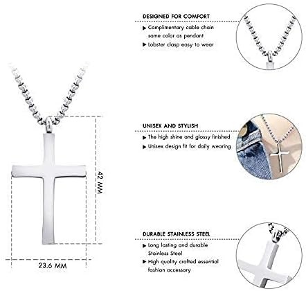 image:image555Jewelry Stainless Steel Cross Adjustable Rolo Chain Pendant Necklace 1628 InchesSilver