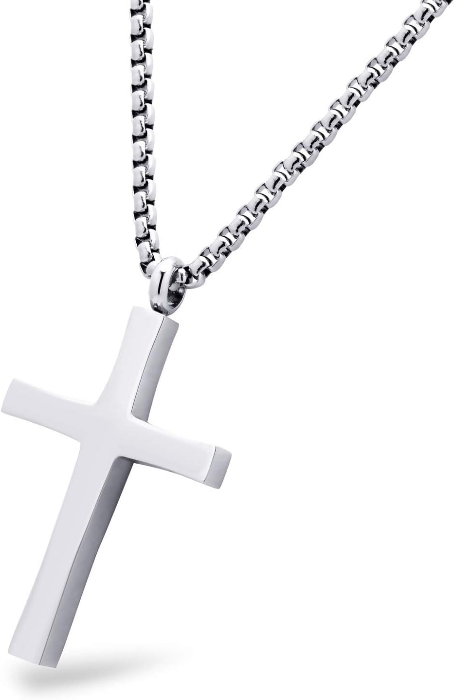 image:image555Jewelry Stainless Steel Cross Adjustable Rolo Chain Pendant Necklace 1628 InchesSilver