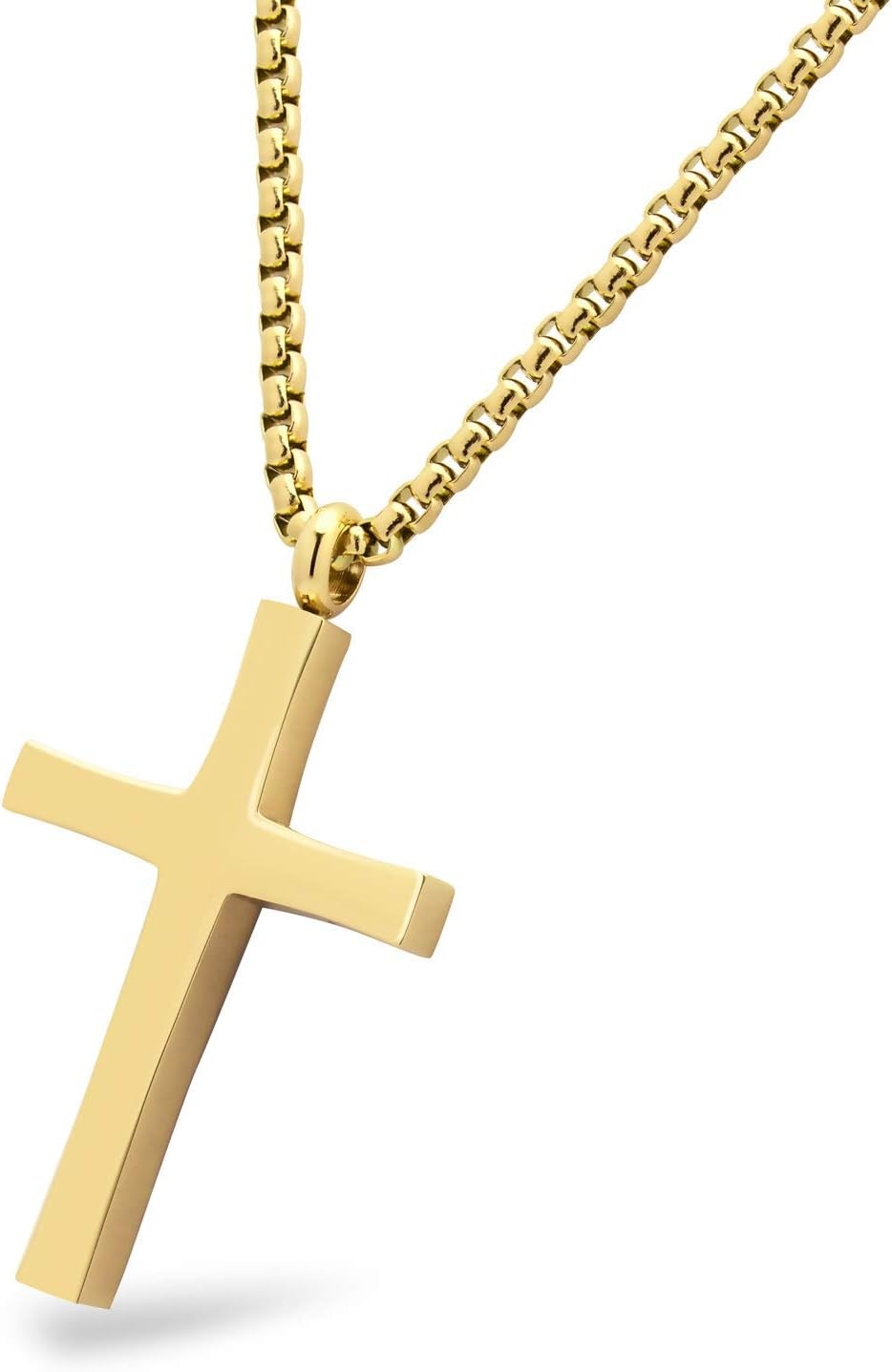 image:image555Jewelry Stainless Steel Cross Adjustable Rolo Chain Pendant Necklace 1628 InchesYellow Gold