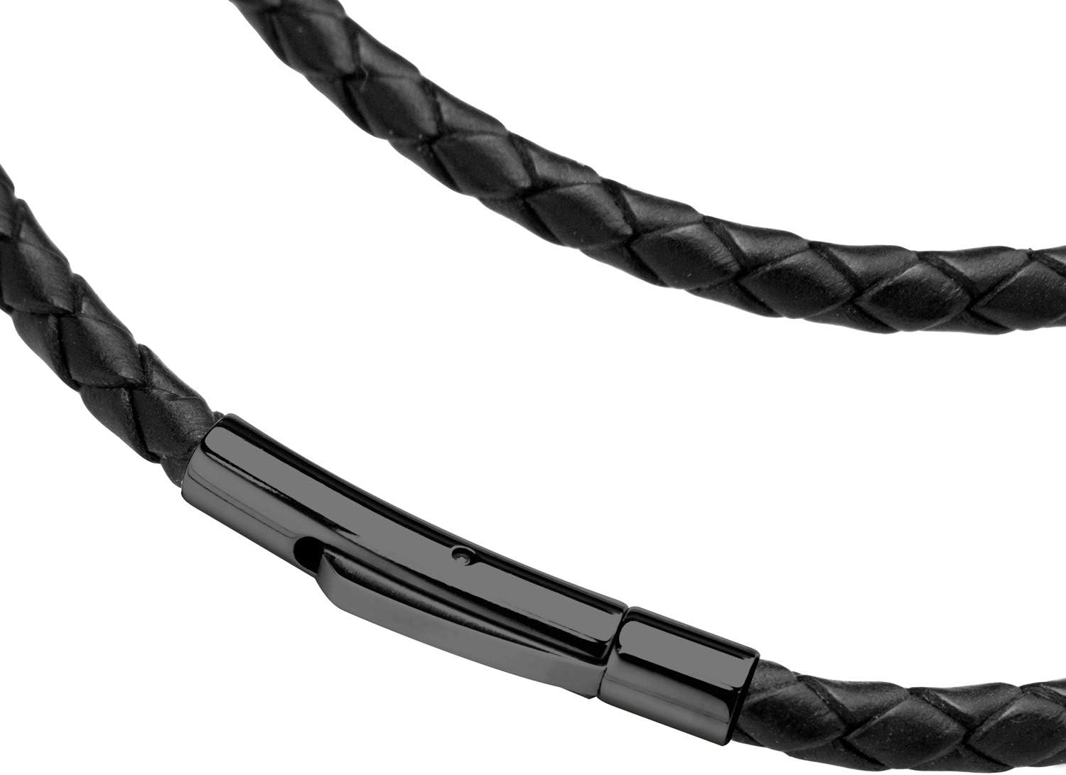 image:image555Jewelry Stainless Steel Cross Braided Rope Cord Necklace For Men Women 1824 InchesBlack Black