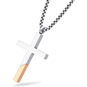 image:image555Jewelry Cross Necklace for Men Women Stainless Steel Pendant with 1624 ChainSilver  Rose Gold