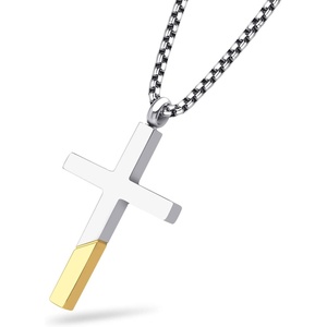 image:image555Jewelry Cross Necklace for Men Women Stainless Steel Pendant with 1624 ChainSilver  Yellow Gold