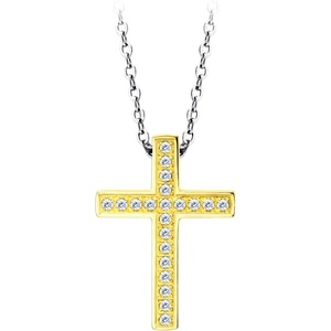image:image555Jewelry Cross Necklace for Women amp Men CZ Stainless Steel Pendant 1822 ChainGold