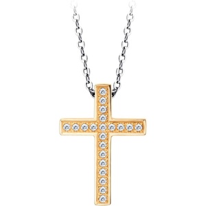image:image555Jewelry Cross Necklace for Women amp Men CZ Stainless Steel Pendant 1822 ChainRose Gold
