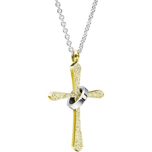 image:image555Jewelry Cross Necklace for Women amp Men Sparkly Stainless Steel Pendant 1622 ChainGold