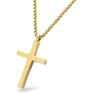 image:image555Jewelry Stainless Steel Cross Adjustable Rolo Chain Pendant Necklace 1628 InchesYellow Gold