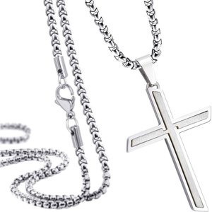 image:image555Jewelry Stainless Steel Cross Necklace Pendant for Men and Women 1626 Box ChainSilver