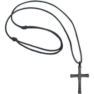 image:image555Jewelry Stainless Steel Cross Necklace for Men  Cross Pendant with 18 Inch Adjustable Black Rope Cord  Mens Cross NecklacesBlack