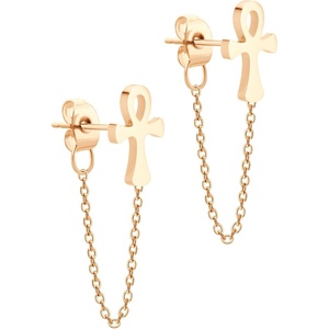 image:image555Jewelry Stainless Steel Egyptian Ankh Cross Stud Earrings for Women amp LadiesRose Gold