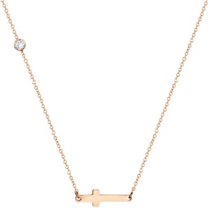 image:image555Jewelry Stainless Steel Sideways Cross Necklace for Women 1820 ChainRose Gold