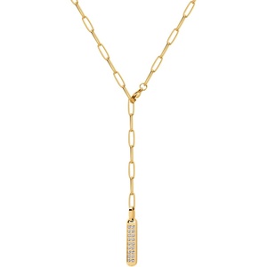 image:image555Jewelry Stainless Steel Cubic Zirconia Vertical Bar Necklace for WomenRose Gold