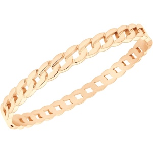 image:image555Jewelry Stainless Steel Hinged Cuff Curb Link Bangle Bracelet for Women amp MenRose Gold