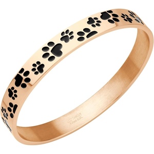 image:image555Jewelry Stainless Steel Solid SlipOn Dog Lover Paw Cuff Bangle for Women amp LadiesRose Gold