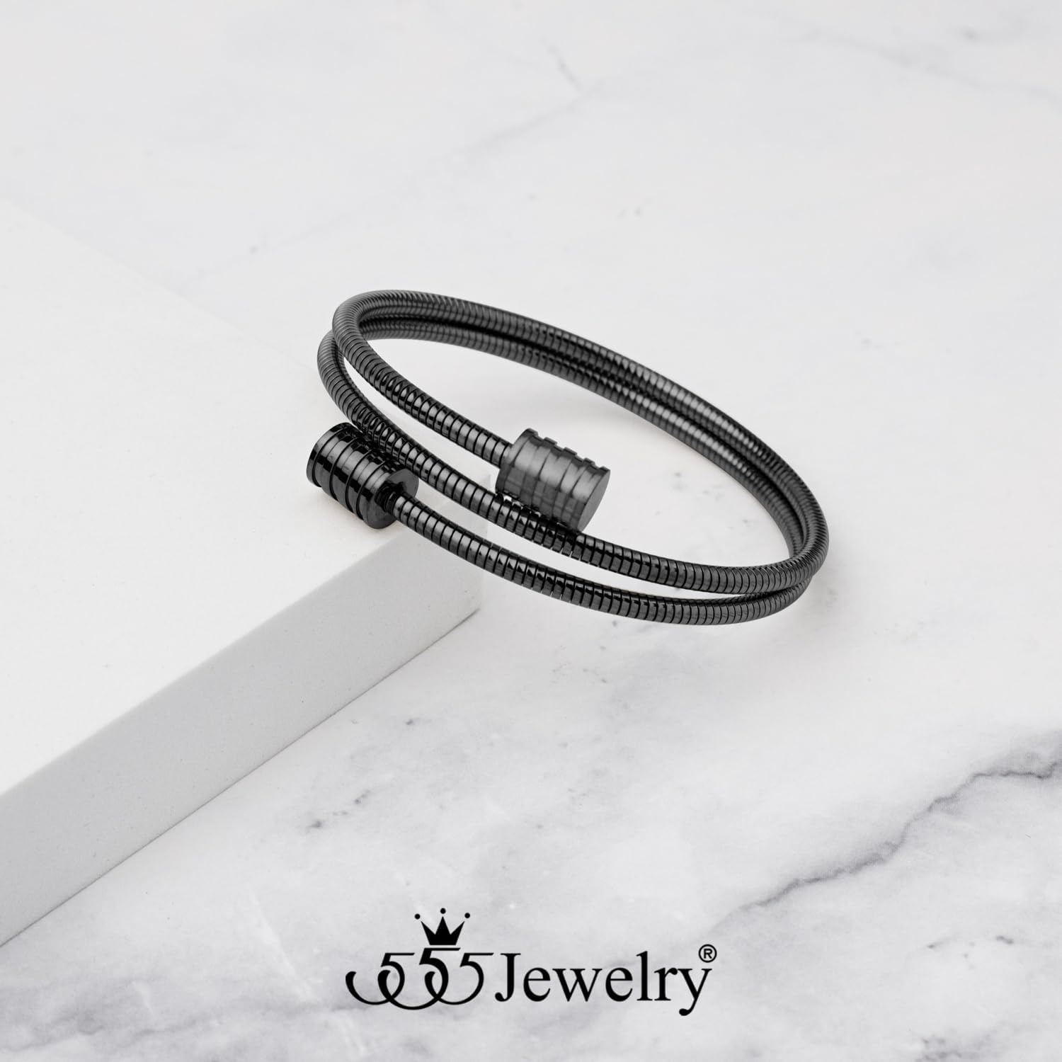 image:image555Jewelry Adjustable Spiral Coil Wire Wrap Bangle Cuff Bracelet for Men amp WomenBlack