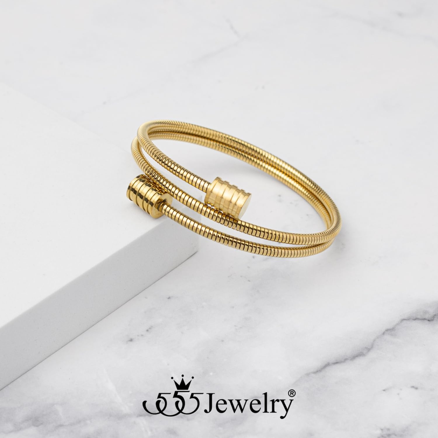 image:image555Jewelry Adjustable Spiral Coil Wire Wrap Bangle Cuff Bracelet for Men amp WomenGold