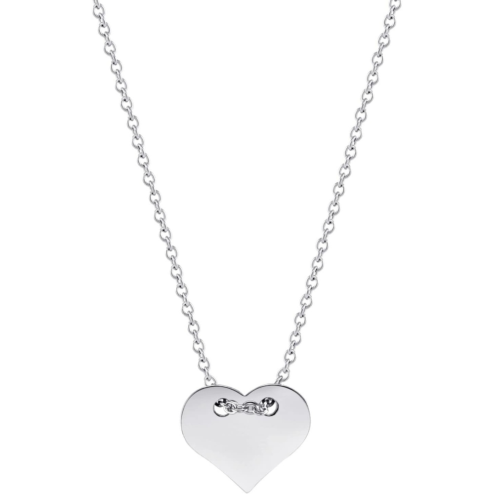 image:image555Jewelry Dainty Stainless Steel Sliding Heart Necklace for Women amp LadiesSilver