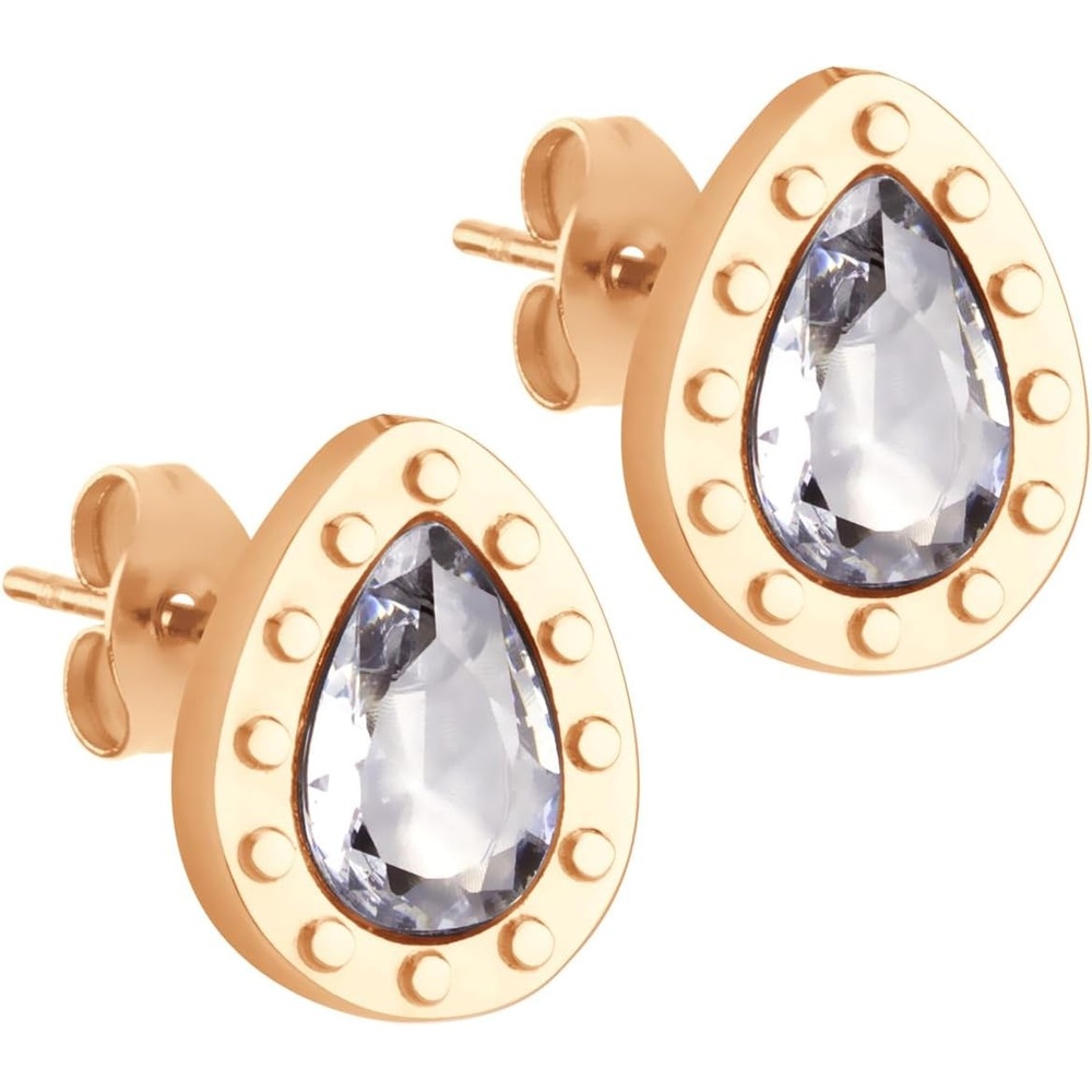 image:image555Jewelry Hypoallergenic Stainless Steel Sparkly CZ Teardrop Bridal Stud Earrings for WomenRose Gold